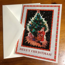 Load image into Gallery viewer, Original limited edition Santa Clause Christmas Card designed and Illusrated by Suzanne Davis Harden Vintage Copyright 2014 All Rights Reserved.