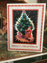 Load image into Gallery viewer, Original limited edition Santa Clause Christmas Card designed and Illusrated by Suzanne Davis Harden Vintage Copyright 2014 All Rights Reserved.