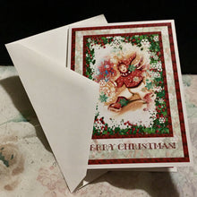 Load image into Gallery viewer, The Merry Christmas Runner Original Limited Edition Christmas Card designed and Illustrated by Suzanne Davis Harden © 2014 (vintage) all rights reserved.
