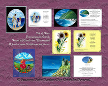 Load image into Gallery viewer, et of five encouraging cards with inspiring scriptures on the back