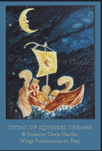 Load image into Gallery viewer, Original Squirrel Dreams Children's Storybook Card Print-by Suzanne Davis Harden