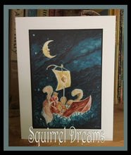 Load image into Gallery viewer, Original Squirrel Dreams Children's Storybook Card Print-by Suzanne Davis Harden