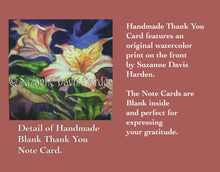 Load image into Gallery viewer, Original Floral Thank You Card with Matching Envelope by Suzanne Davis Harden