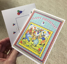 Load image into Gallery viewer, Set of Two Original Squirrel Birthday Party Greetings Illustrated by Suzanne Davis Harden