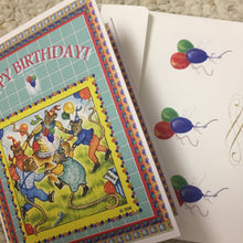 Load image into Gallery viewer, Set of Two Original Squirrel Birthday Party Greetings Illustrated by Suzanne Davis Harden