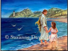 Load image into Gallery viewer, The Good Shepherd Double Matted Original Art Print, Illustrated by Suzanne Davis Harden