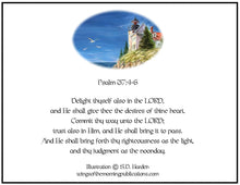 Load image into Gallery viewer, Encouraging Card: Nanny's Lighthouse Encouraging Card with Inspirational Scripture Illustrated by Suzanne Davis Harden