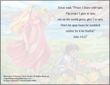 Load image into Gallery viewer, Encouraging Card~ Christ's Peace Encouraging Card with Inspirational Scripture Illustrated by Suzanne Davis Harden