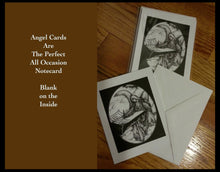 Load image into Gallery viewer, Original Inspirational Angel Notecard- "Angel Writing In The Book of Life" Illustrated by Suzanne Davis Harden