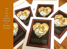 Load image into Gallery viewer, Original Lady Squirrel Blank Notecards & Envelope by Suzanne Davis Harden