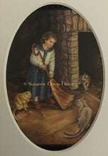 Load image into Gallery viewer, Original Triple Matted Art Print: Sweeping The Hearth by Suzanne Davis Harden