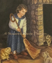 Load image into Gallery viewer, Original Triple Matted Art Print: Sweeping The Hearth by Suzanne Davis Harden