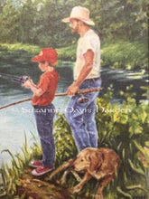 Load image into Gallery viewer, Original Triple Matted Art Print: Two Fishermen by Suzanne Davis Harden