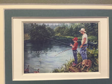 Load image into Gallery viewer, Original Triple Matted Art Print: Two Fishermen by Suzanne Davis Harden