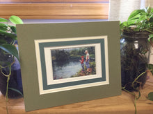 Load image into Gallery viewer, Original Triple Matted Art Print: Two Fishermen by Suzanne Davis Harden
