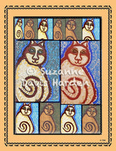 Load image into Gallery viewer, Original Whimsical Art Print-"The Wonder Cats" Original Painting by Suzanne Davis Harden