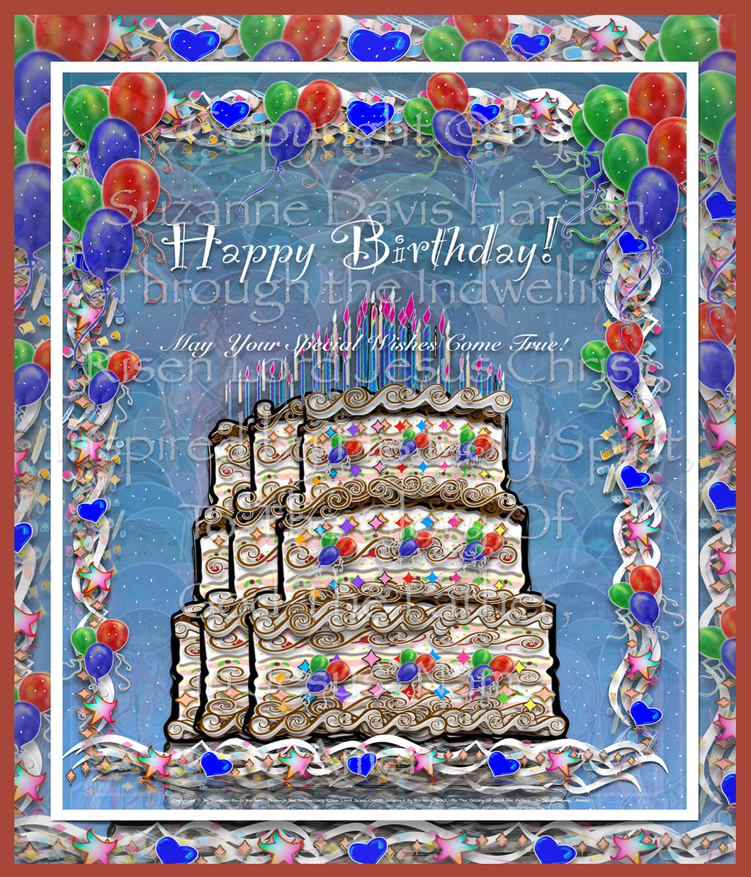 Digital Download Happy Birthday Cake Greetin