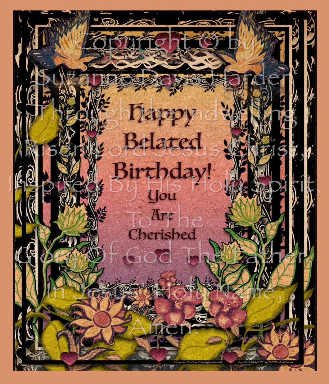 Digital Download Happy Belated Birthday You Are Cherished!
