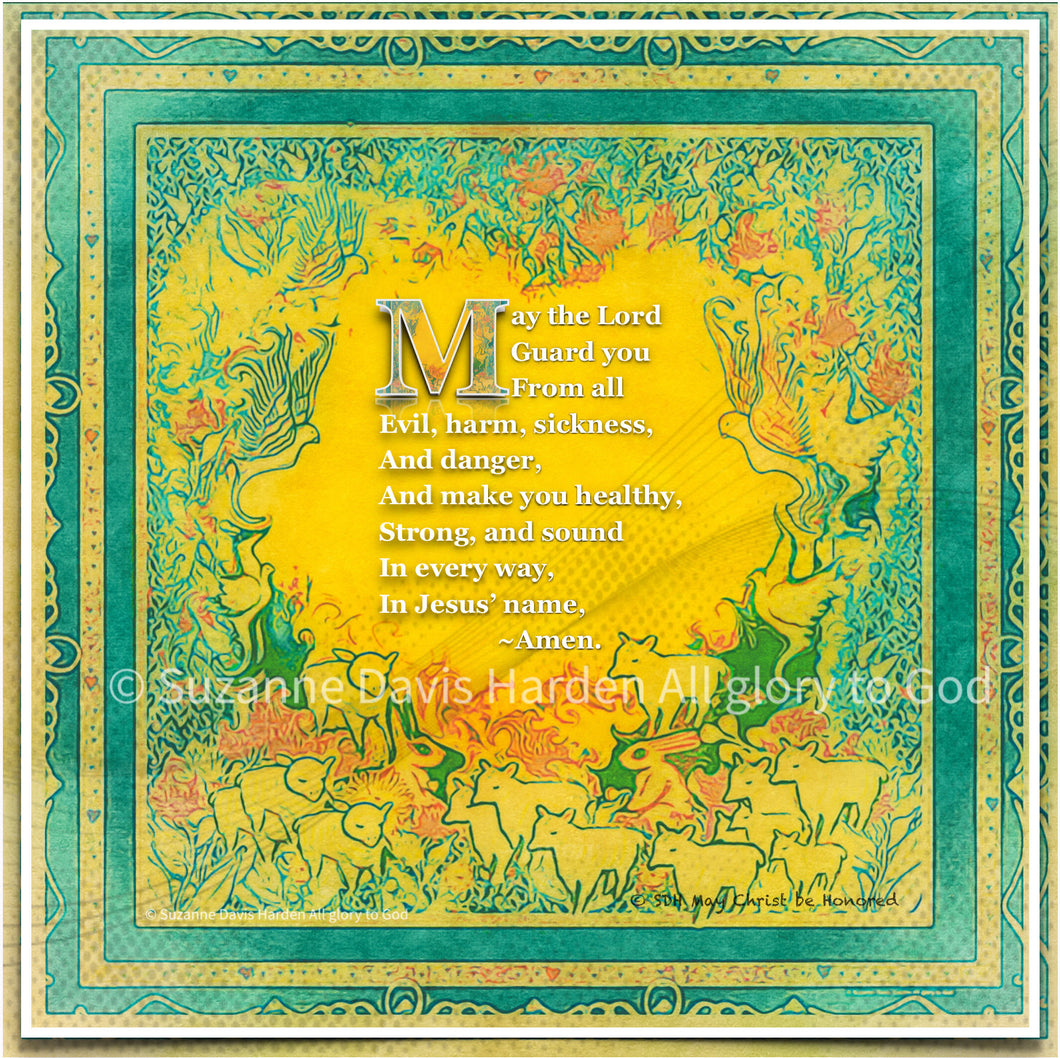 Digital Original Art Encouraging Card~Scripture Prayer Painting Inspired by Psalm 121 by Suzanne Davis Harden