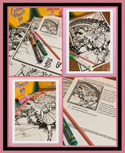 Load image into Gallery viewer, Digital Download~“Vivi, Vera, &amp; Rosie Visit the Unicorns” ~Original Handmade Hidden Picture Coloring Activity Pages by Suzanne Davis Harden
