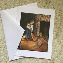 Load image into Gallery viewer, Children&#39;s greeting card shown with a white envelope.
