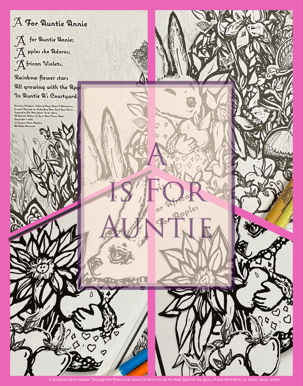 Instant Digital Download-Original ABC Coloring Pages by Suzanne Davis Harden