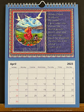 Load image into Gallery viewer, watermarked image of the TOP SPIRAL BOUND April cover of 2023 Encouraging Scripture Promise Calendar 
