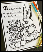 Load image into Gallery viewer, Instant Digital Download-Original ABC Coloring Pages by Suzanne Davis Harden
