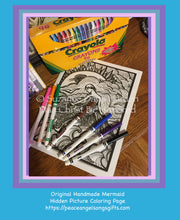Load image into Gallery viewer, Handmade Digital Download Hidden picture coloring page by Suzanne Davis Harden
