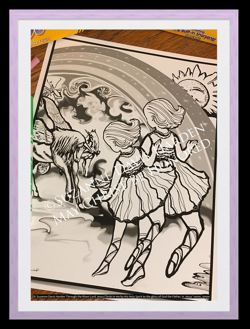 Digital Download~“Vivi, Vera, & Rosie Visit the Unicorns” ~Original Handmade Hidden Picture Coloring Activity Pages by Suzanne Davis Harden