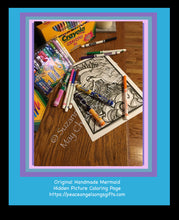 Load image into Gallery viewer, Digital Download Vivis Mermaid Original Hidden Picture Coloring Page by Suzanne Davis Harden
