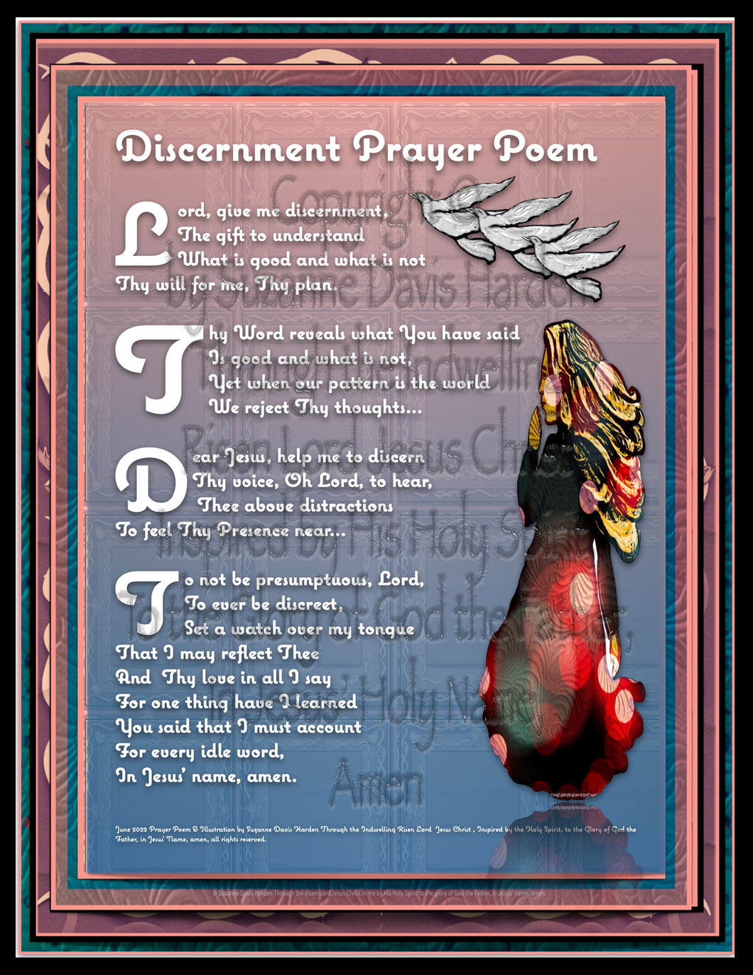 Digital Download Original Poetry Art Print~Prayer For Discernment by Suzanne Davis Harden
