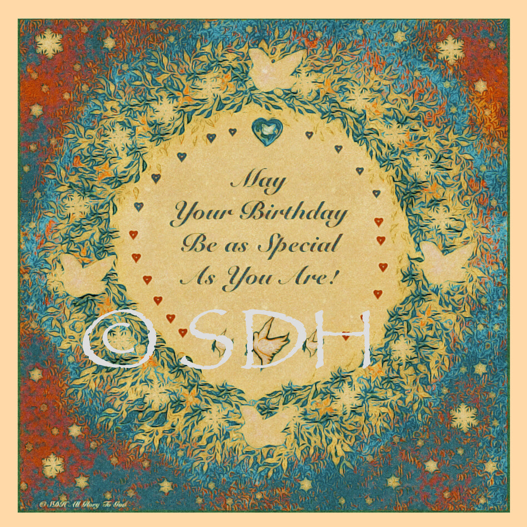 Digital Download Joyful Colorful Birthday Card~by Suzanne Davis Harden