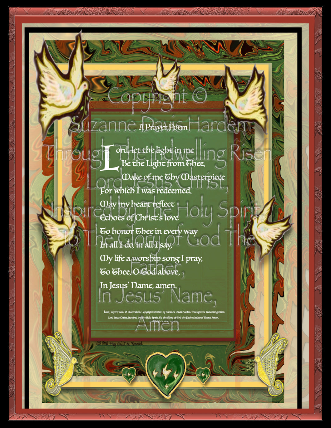 Digital Download Original Prayer Poem Art Print by Suzanne Davis Harden