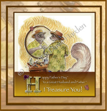 Load image into Gallery viewer, Digital Download Father&#39;s Day Fancy Squirrel Greeting by Suzanne Davis Harden
