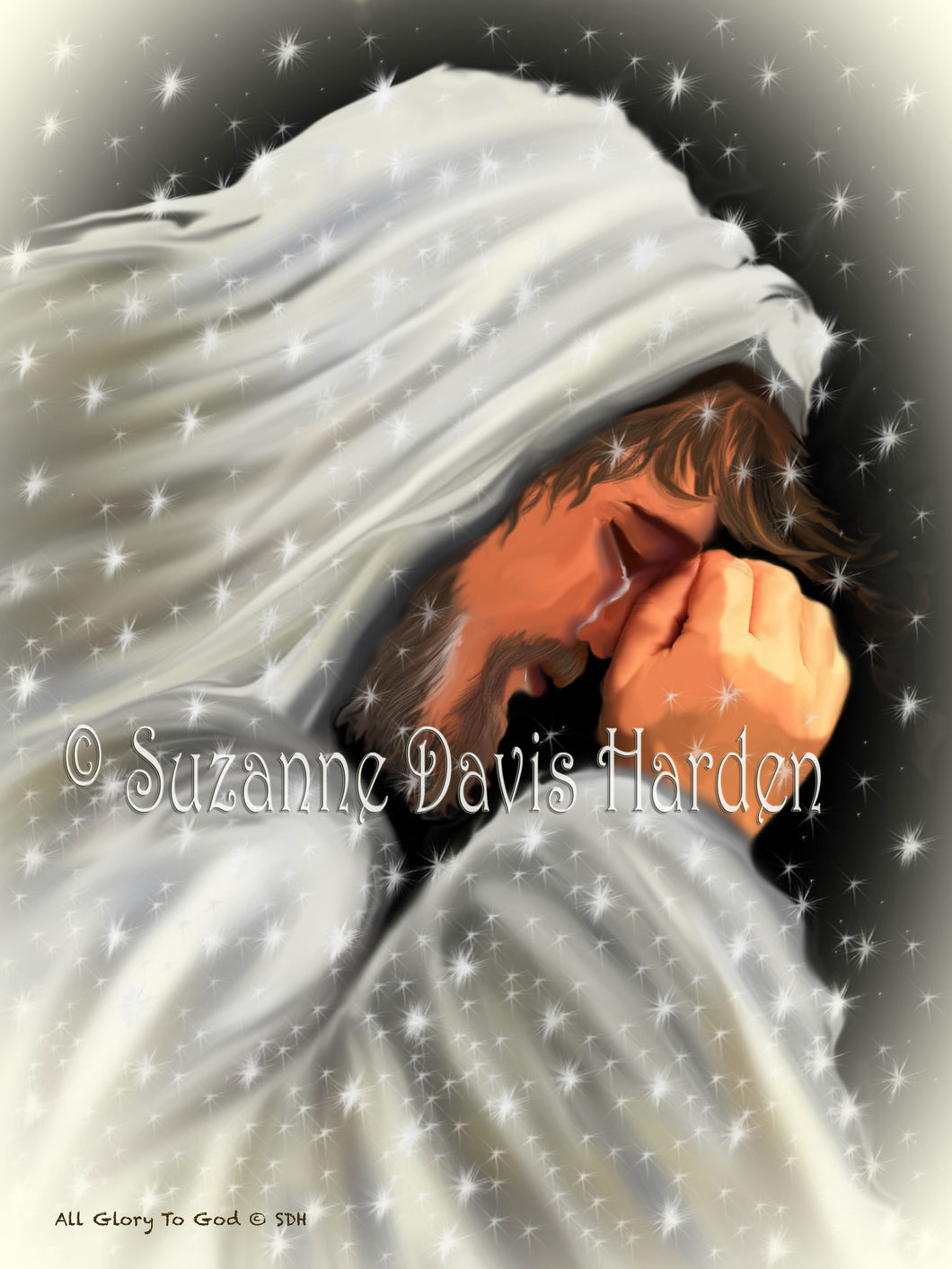 ART PRINT-Giclee Art Print ~ Jesus Weeps and Prays For His Lost Sheep by Suzanne Davis Harden