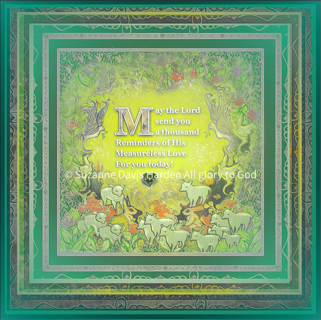 Digital Download Original Art Encouraging Card--comes with Bonus MP3 Audio Prayer from Psalm 121 by Suzanne Davis Harden
