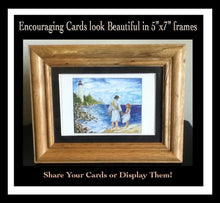 Load image into Gallery viewer, Inspirational Greeting- "Jesus &amp; Child by the Mercy River Shores"- Greeting Card by Suzanne Davis Harden

