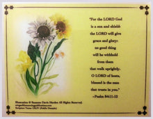 Load image into Gallery viewer, Encouraging Card ~Sunflower with Inspirational Scripture Illustrated by Suzanne Davis Harden
