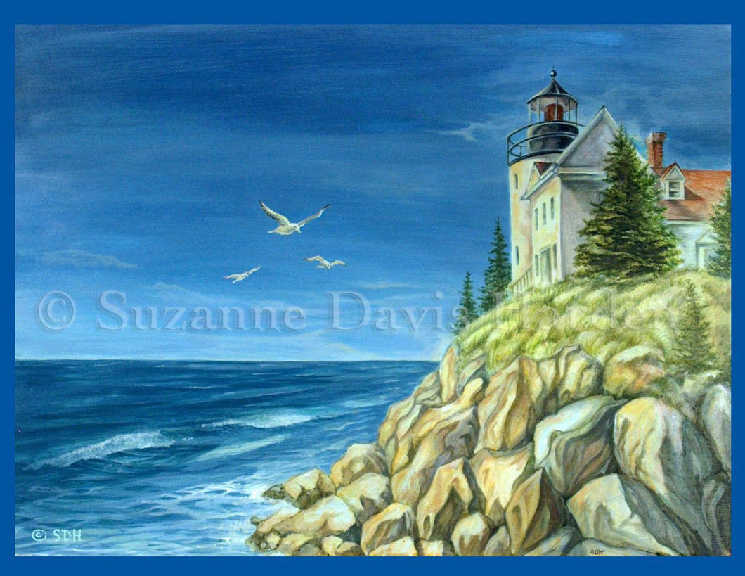 Encouraging Card: Nanny's Lighthouse Encouraging Card with Inspirational Scripture Illustrated by Suzanne Davis Harden