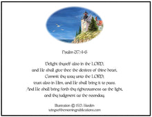 Load image into Gallery viewer, Encouraging Card: Nanny&#39;s Lighthouse Encouraging Card with Inspirational Scripture Illustrated by Suzanne Davis Harden
