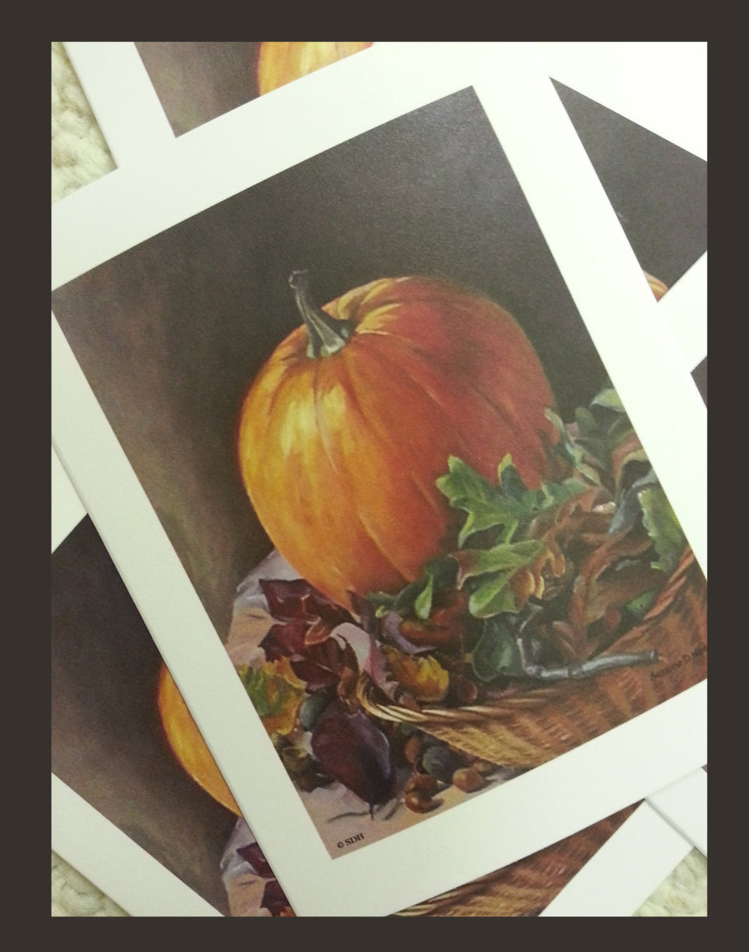 Original Bright Pumpkin Notecards & Envelopes by Suzanne Davis Harden