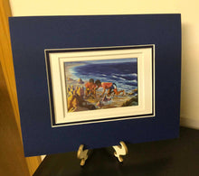 Load image into Gallery viewer, Original Matted Art Print-&quot;Building Sandcastles&quot;  by Suzanne Davis Harden
