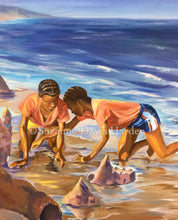 Load image into Gallery viewer, Original Matted Art Print-&quot;Building Sandcastles&quot;  by Suzanne Davis Harden
