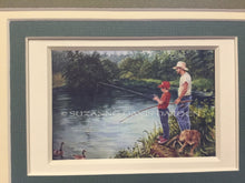 Load image into Gallery viewer, Original Triple Matted Art Print: Two Fishermen by Suzanne Davis Harden

