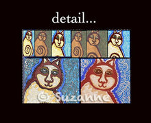 Load image into Gallery viewer, Original Whimsical Art Print-&quot;The Wonder Cats&quot; Original Painting by Suzanne Davis Harden
